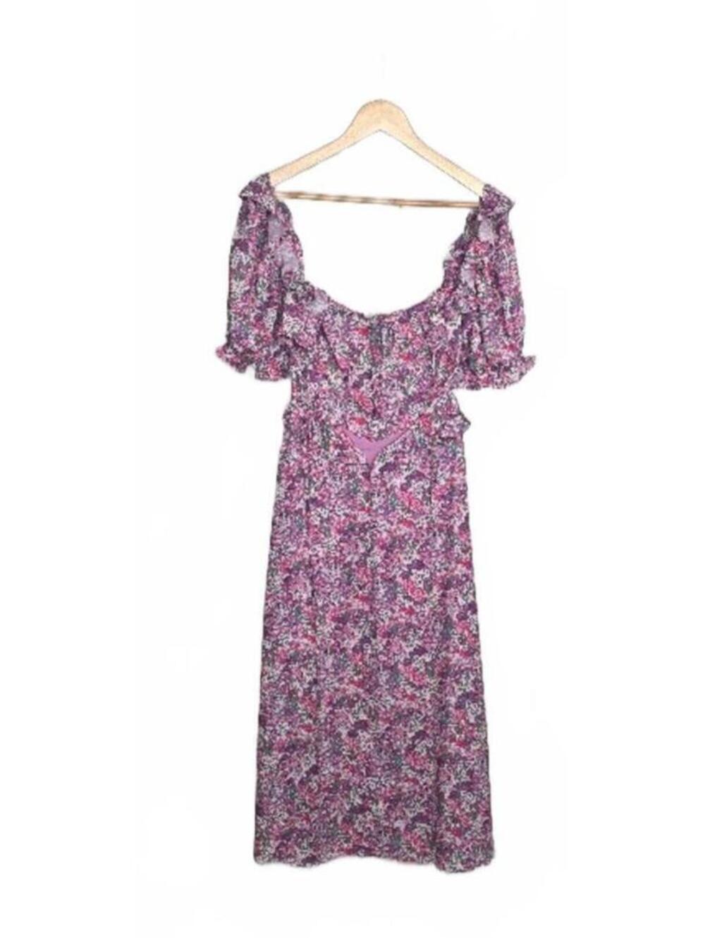 For Love and Lemons Katrina Midi Length Floral Dress Size Small - Picture 2 of 6